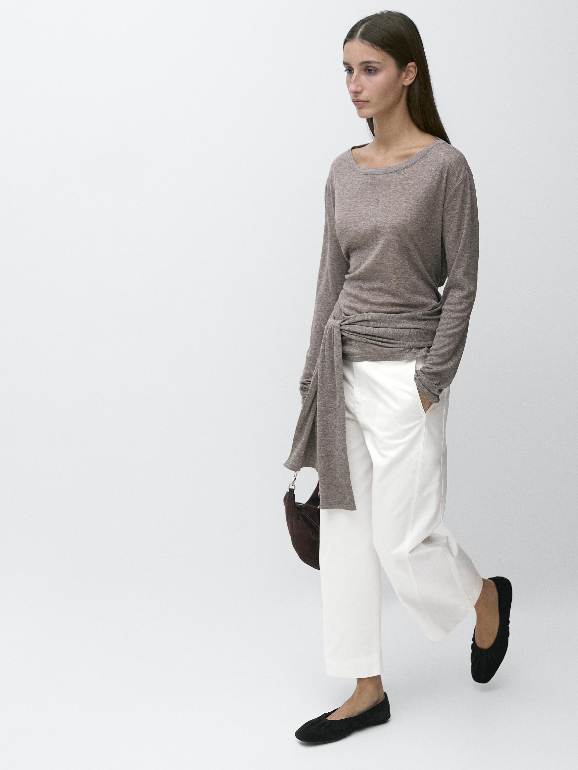 High-waist barrel fit trousers